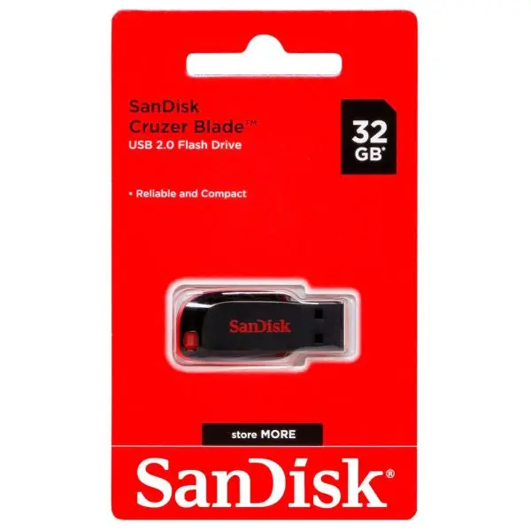 SANDISK CRUZER BLADE USB 2.0 FLASH DRIVE | 32GB